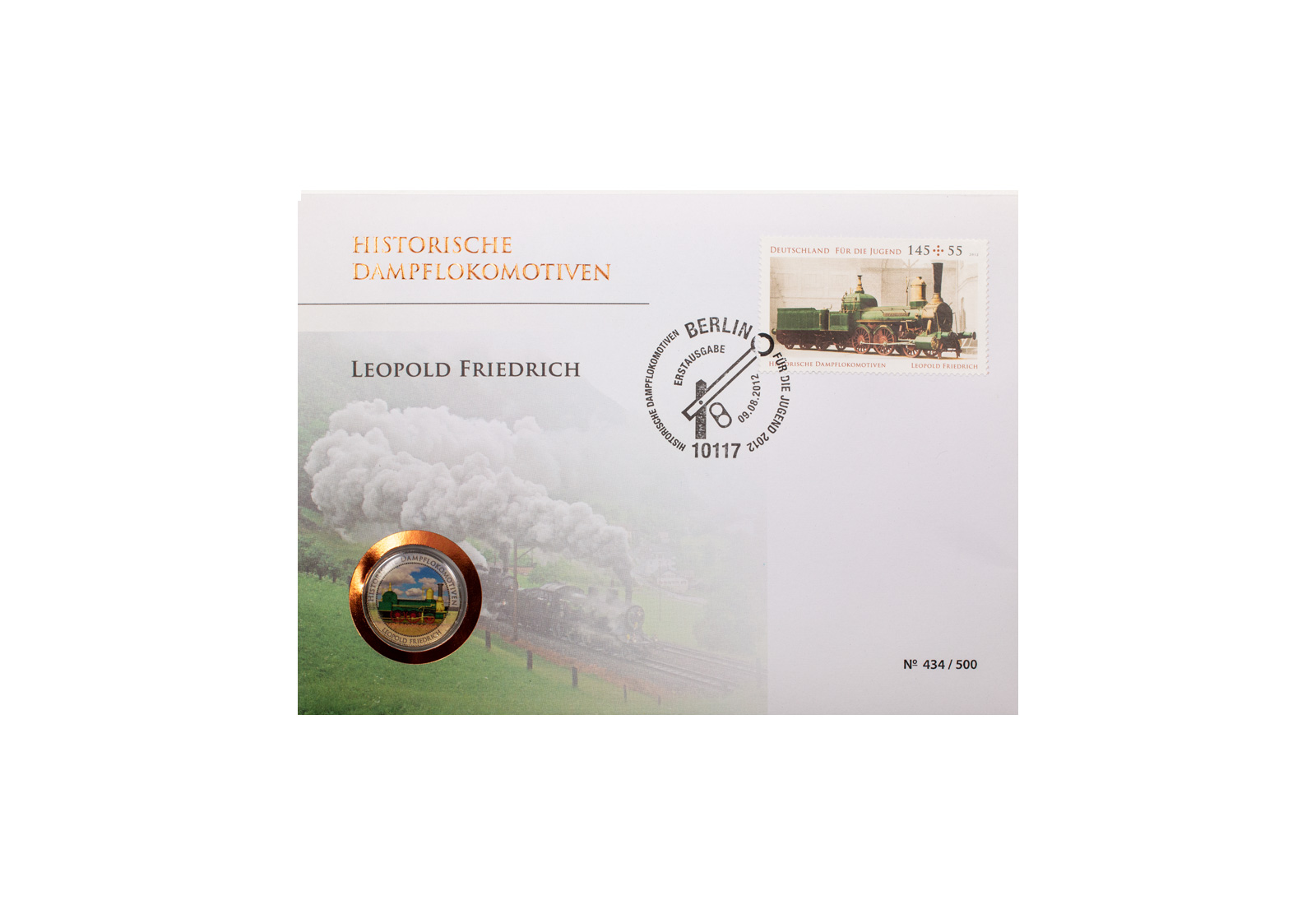 Numisbrief Eisenbahn Dampflokomotive Leopold Friedrich