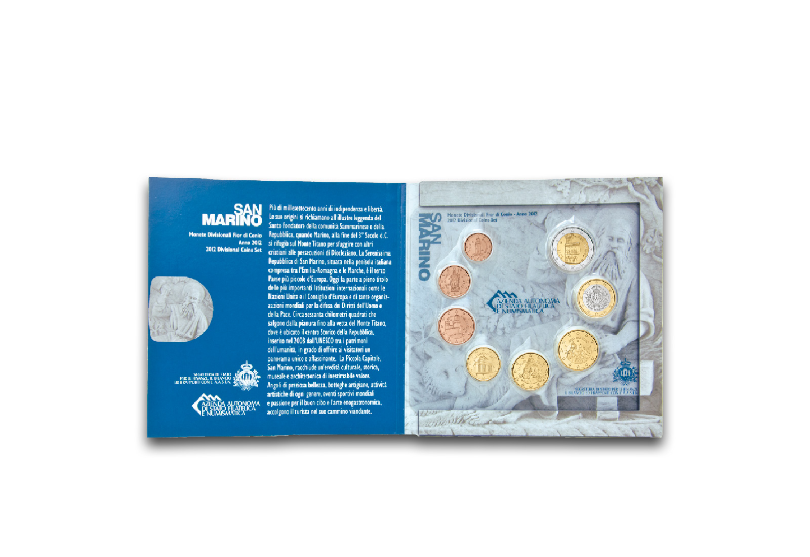 Kursmünzensatz 2012 San Marino st im Blister