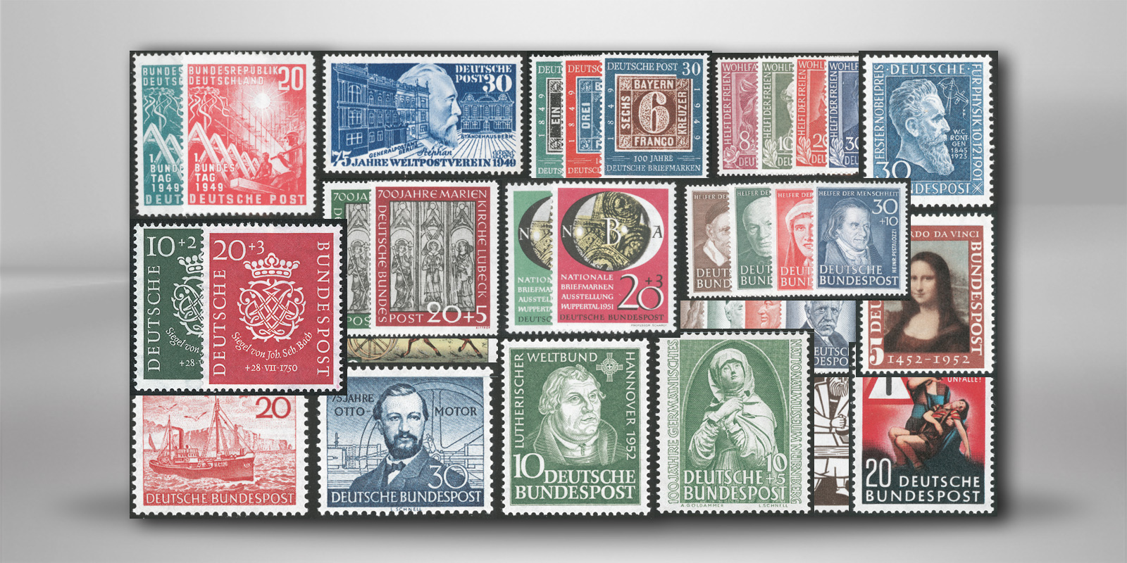 BRD Set der Jahre 1949-1954 postfrisch plus Gratis Bonus