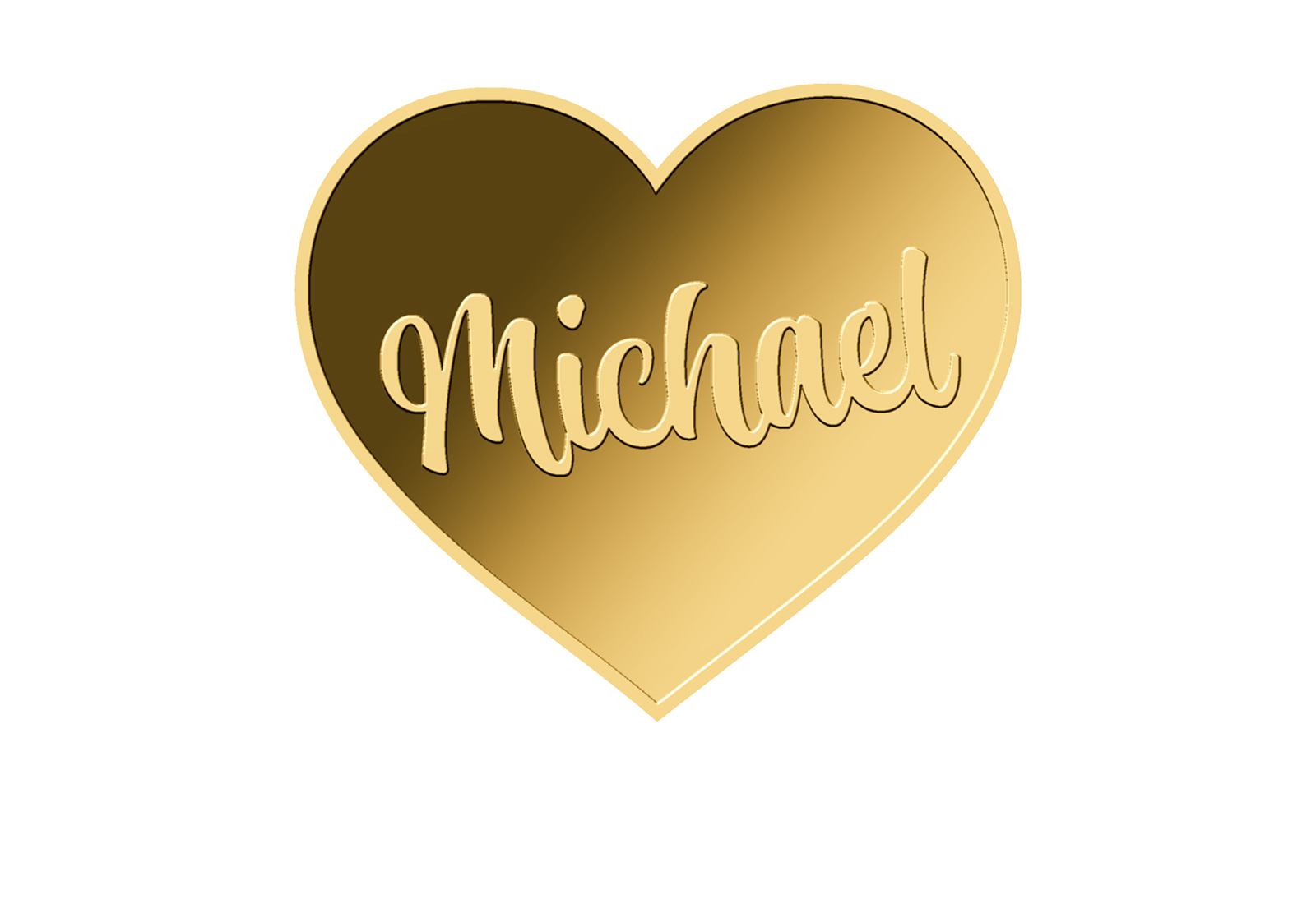 Goldmünze Motiv "Herz Michael" 999/1000 Gold im Geschenketui