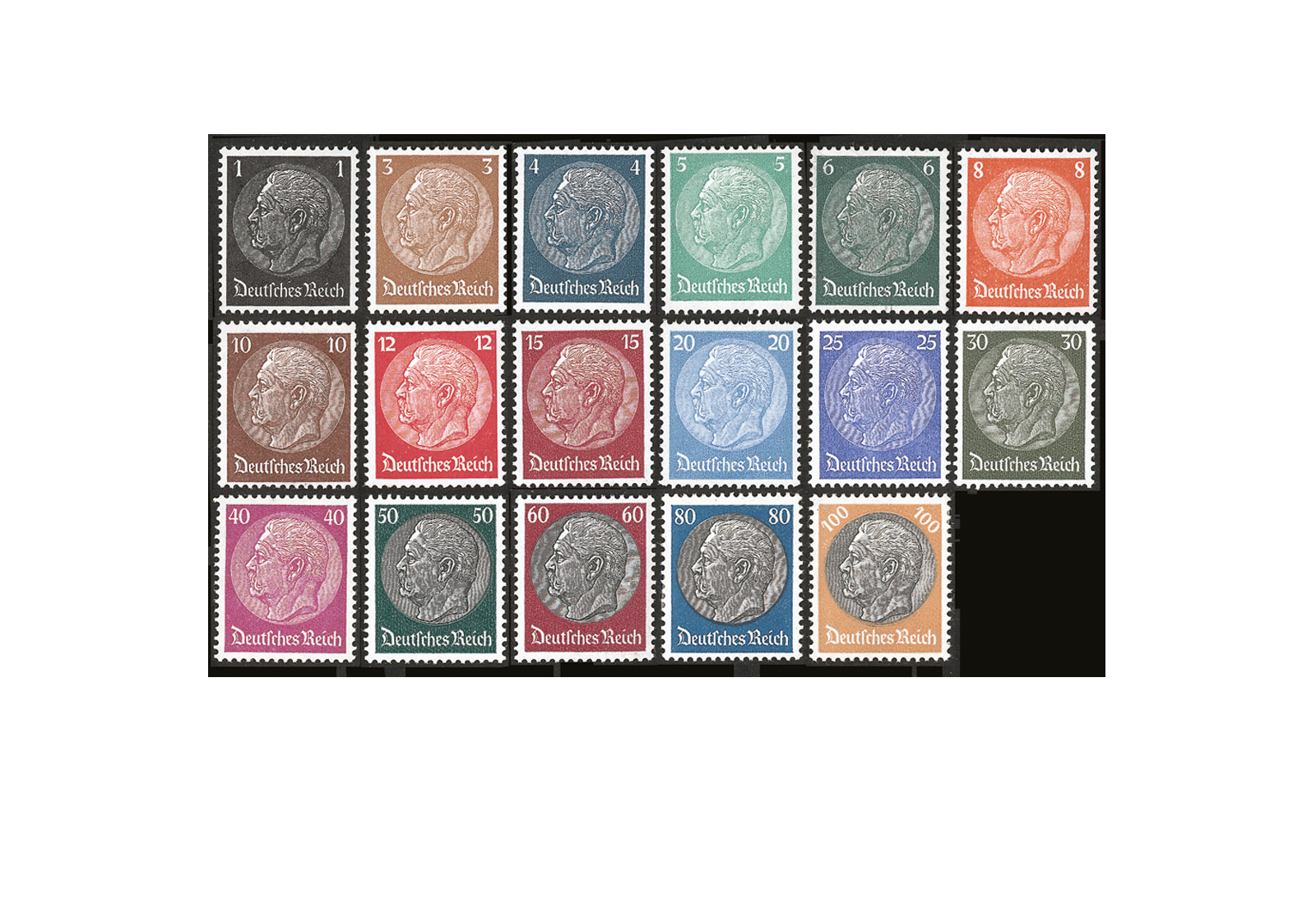 Briefmarken Paul von Hindenburg Deutsches Reich Michel-Nr. 512/528 postfrisch