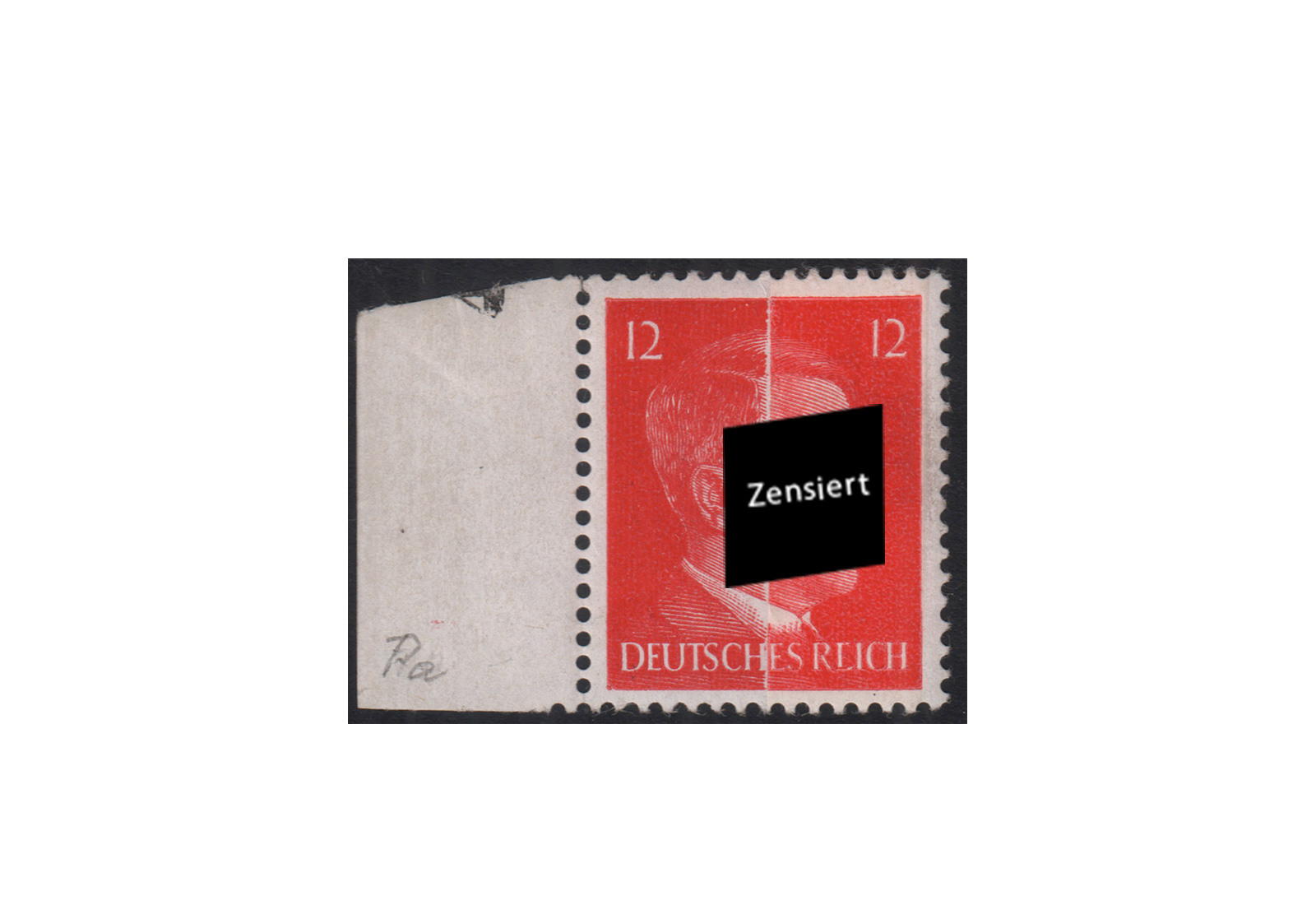 Deutsches Reich Freimarke Hitler 1942 Michel-Nr. 827 Pa postfrisch Papierbahn