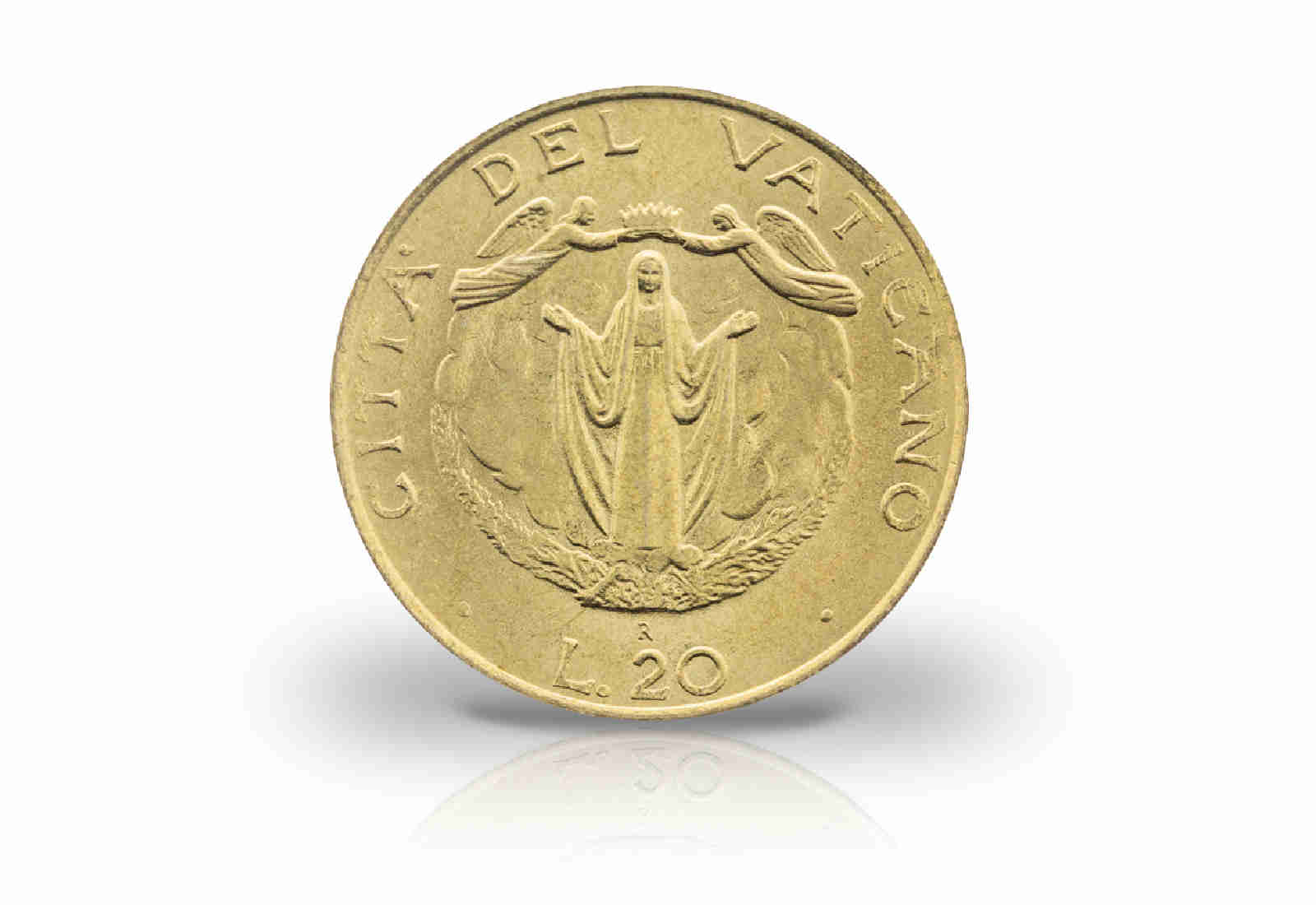 20 Lire 1987 Vatikan Papst Johannes Paul II. Maria und Engel