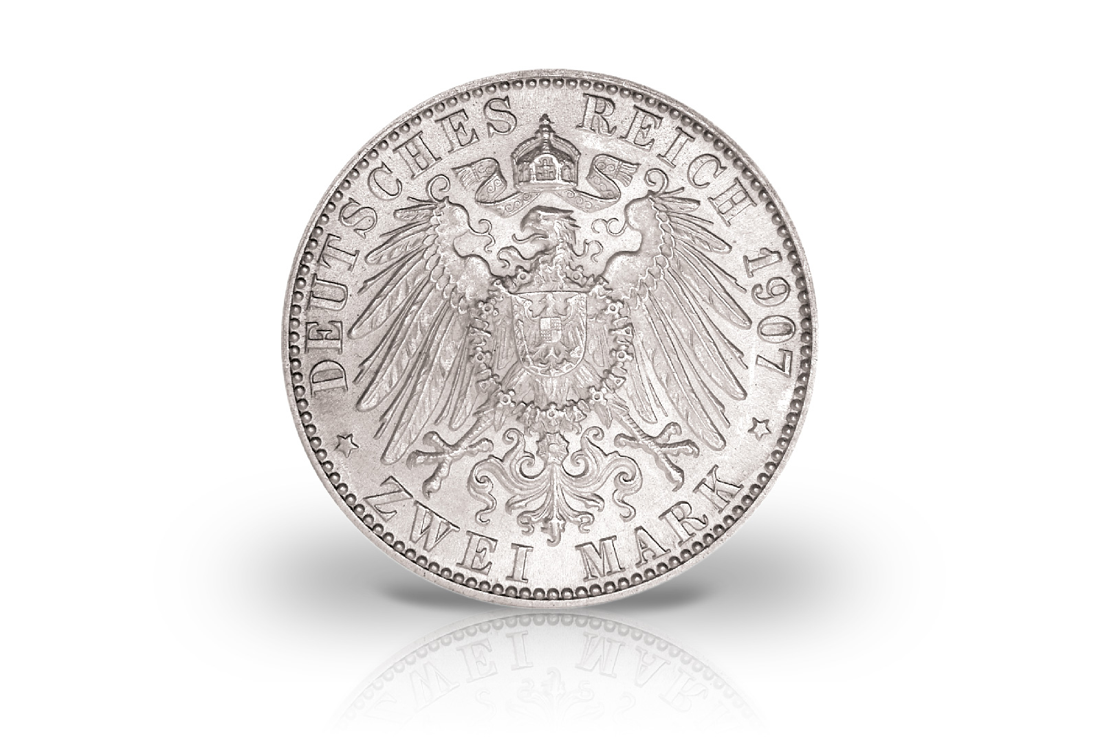 2 Mark 1907 Deutsches Kaiserreich Baden Ghzg. Tod Friedrich I. Jaeger-Nr. 36