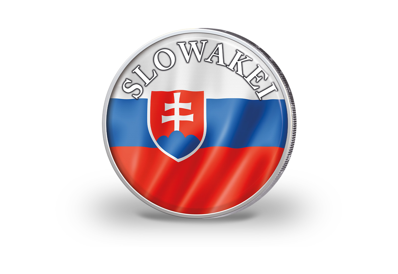 2 Euro vergoldet Slowakei Flagge mit Farbmotiv
