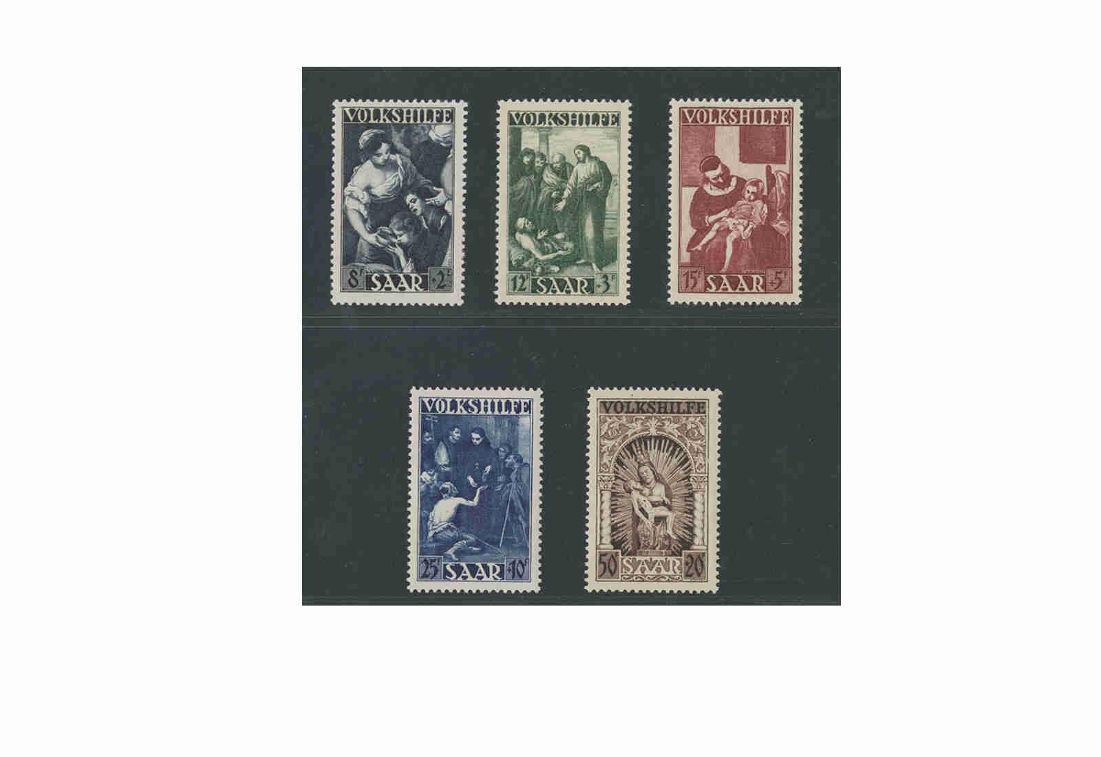 Briefmarke Saar 267/271 gestempelt