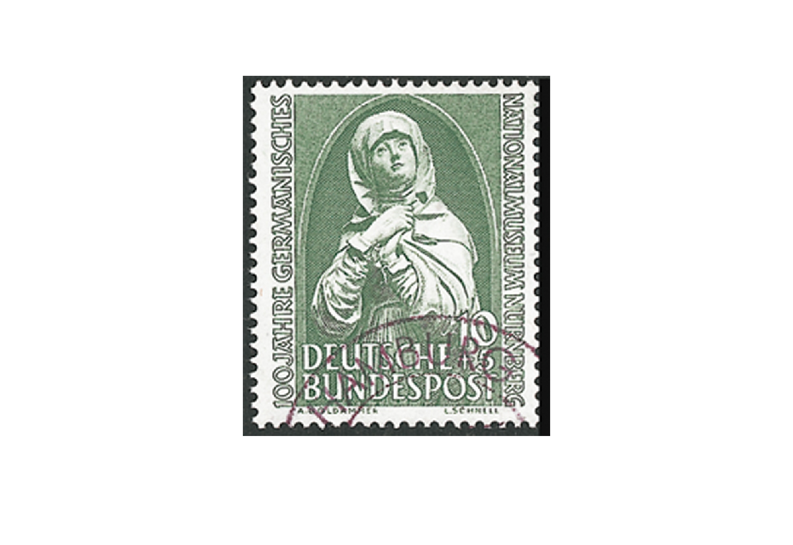 Briefmarke BRD 100 Jahre Germanisches Museum 1952 Michel-Nr. 151 gestempelt