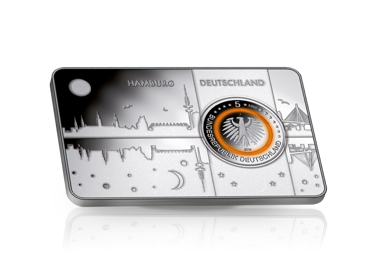 5 Euro 2018 Deutschland Subtropische Zone eingefasst in einem Barren Prägestätte J