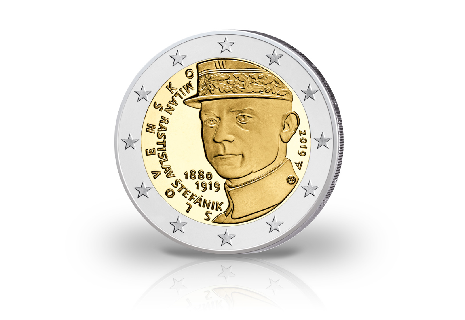 2 Euro 2019 Slowakei 100. Todestag Milan Rastislav Stefanik