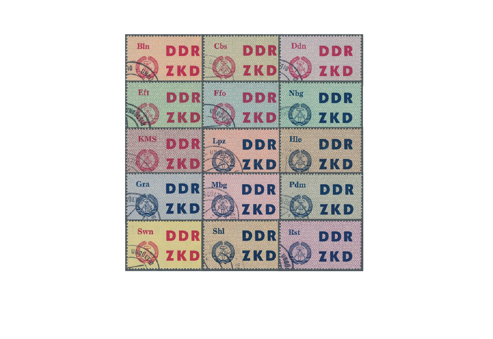 Briefmarken DDR Laufkontrollzettel ZKD 1963 Dienst C 1/15 gestempelt "ungültig"