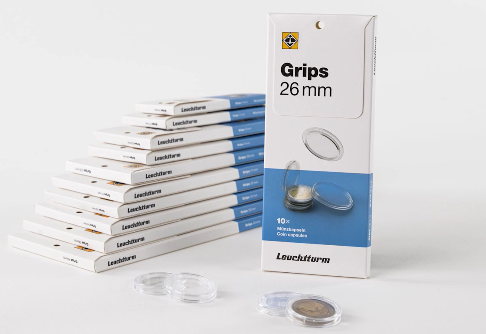 [26 mm] Leuchtturm Münzkapseln im 10er Pack