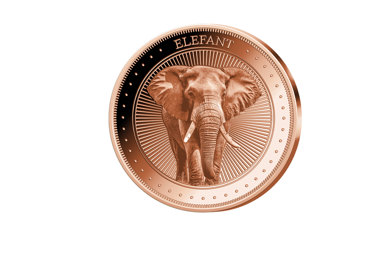 1 oz Kupferausgabe Elefant