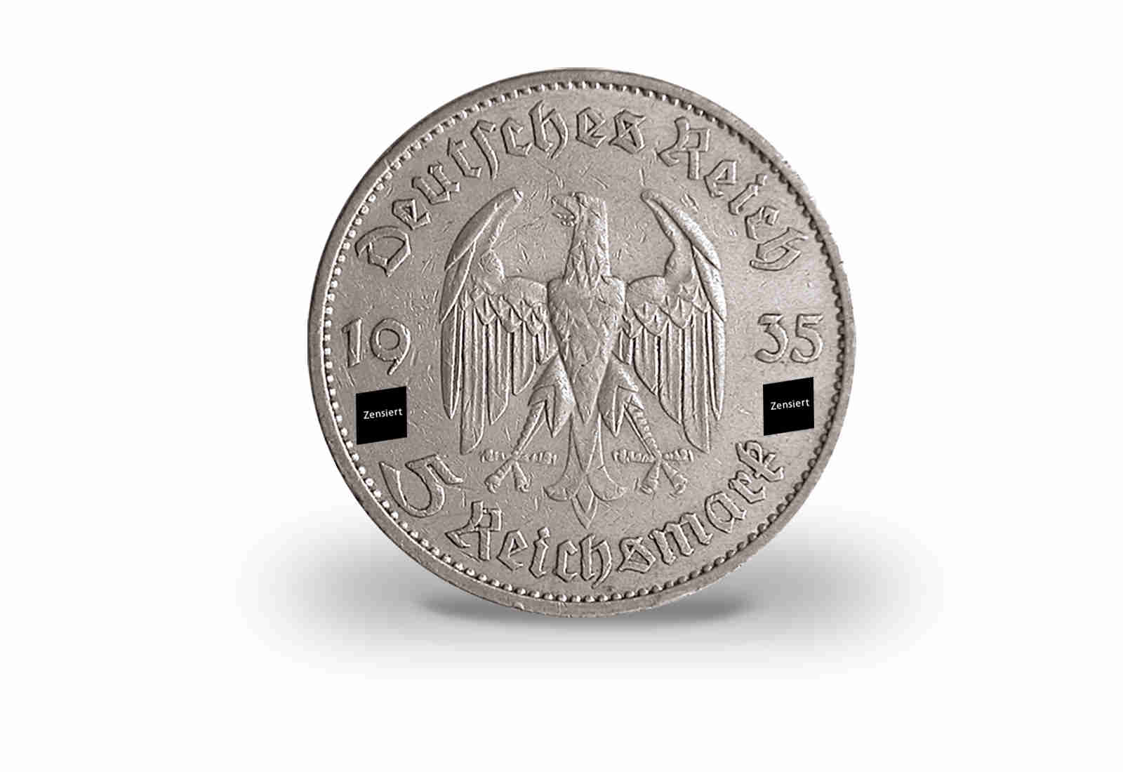 5 Reichsmark 1934-1935 Drittes Reich Garnisonkirche ohne Datum Jaeger-Nr. 357