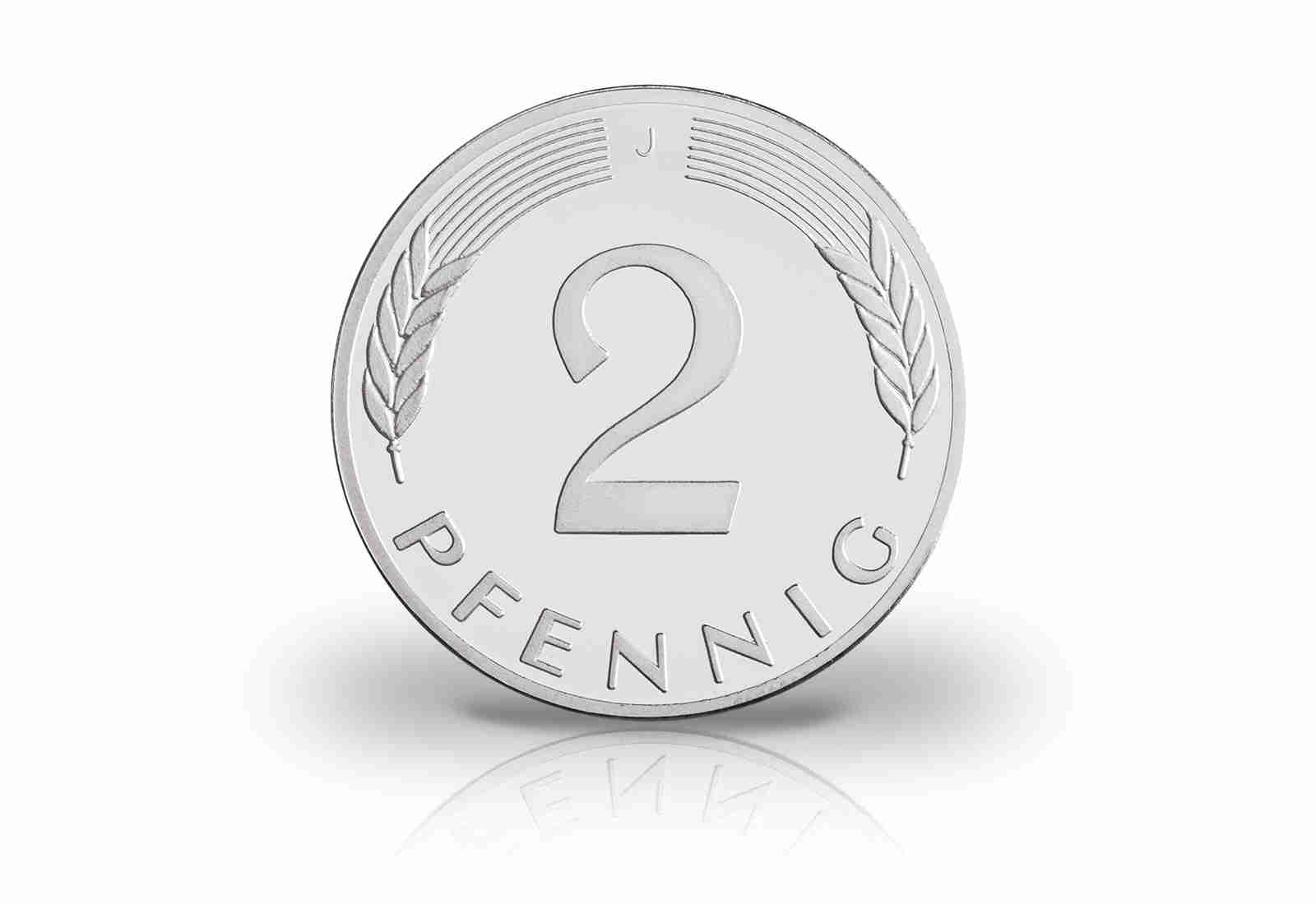2 Pfennig 1969 J Neuprägung mit Feinsilberauflage