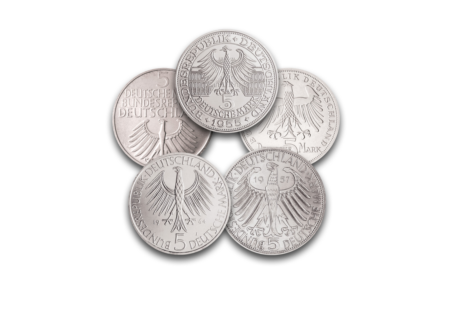 Die Ersten Fünf : Die legendären 5-DM-Silbermünzen 1952-1964 BRD