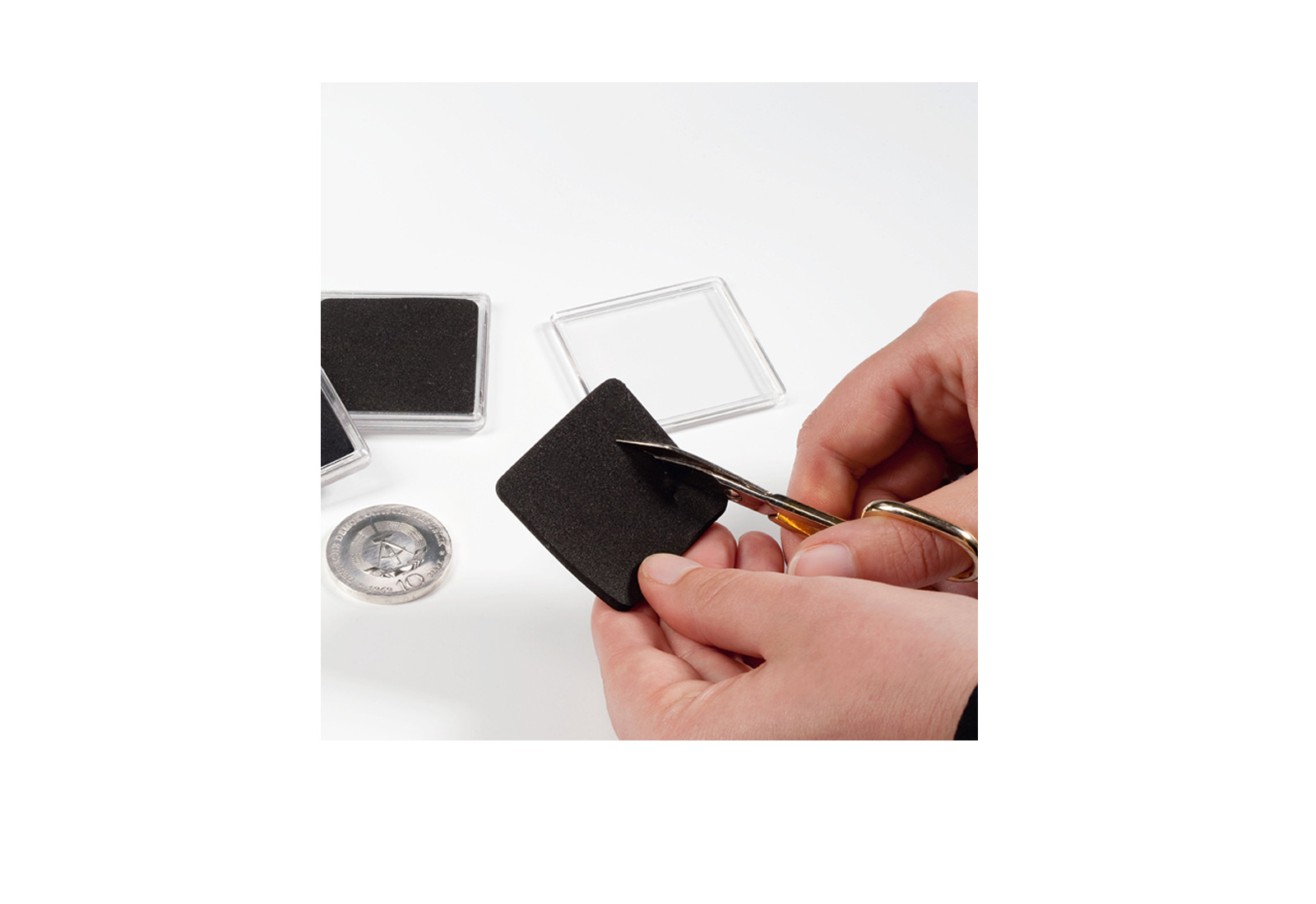 Leuchtturm Quadrum-Münzkapseln (ohne Ausstanzung) im 10er Pack