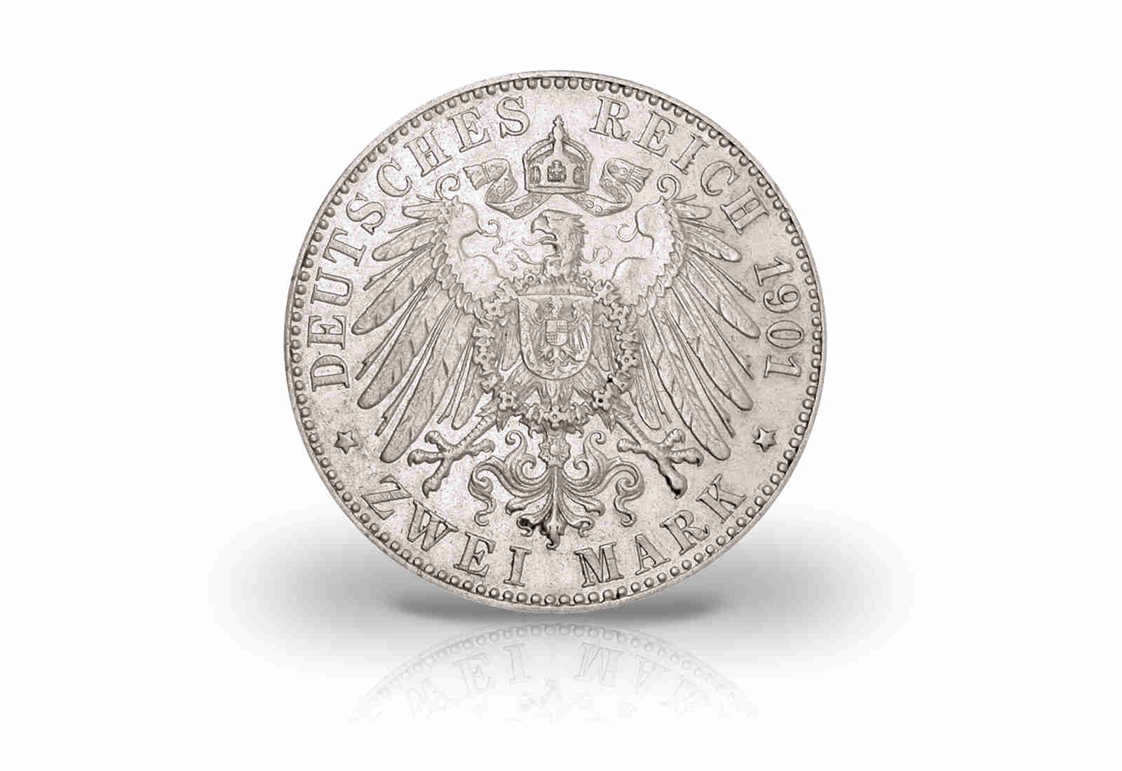 2 Mark 1901 Deutsches Kaiserreich Lübeck Wappen Jaeger-Nr. 80