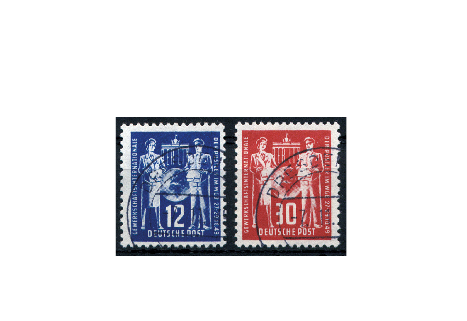 Briefmarke DDR Gründungskonferenz Post 1949 Michel-Nr. 243-244 gestempelt