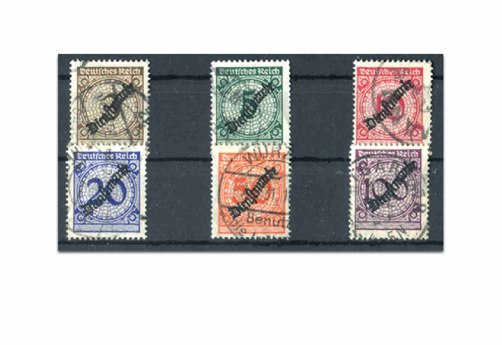 Deutsches Reich Dienstmarken 99/104 gestempelt - Korbdeckel-Ausgabe 1923