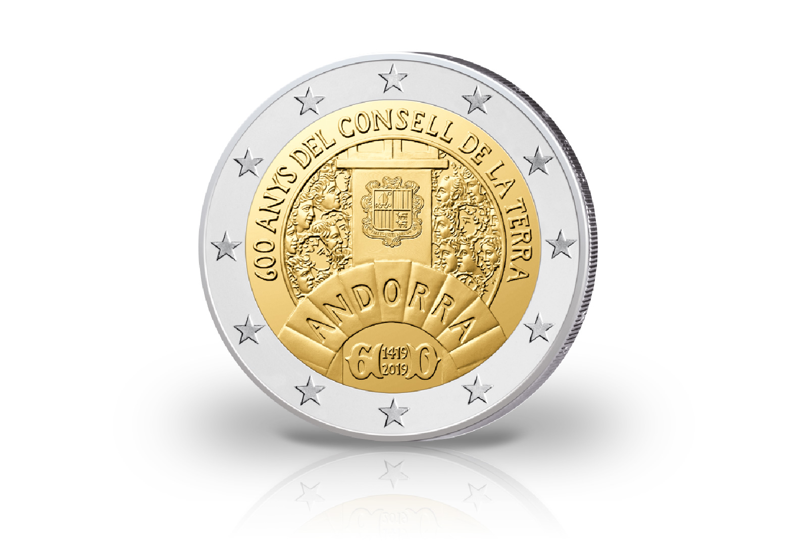 2 Euro 2019 Andorra 600 Jahre Consell de la Terra st im Blister