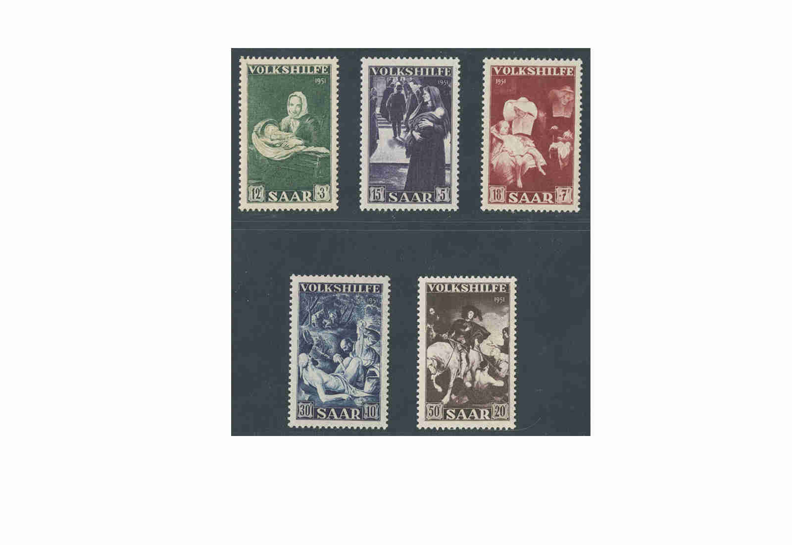Briefmarke Saar 309/313 gestempelt