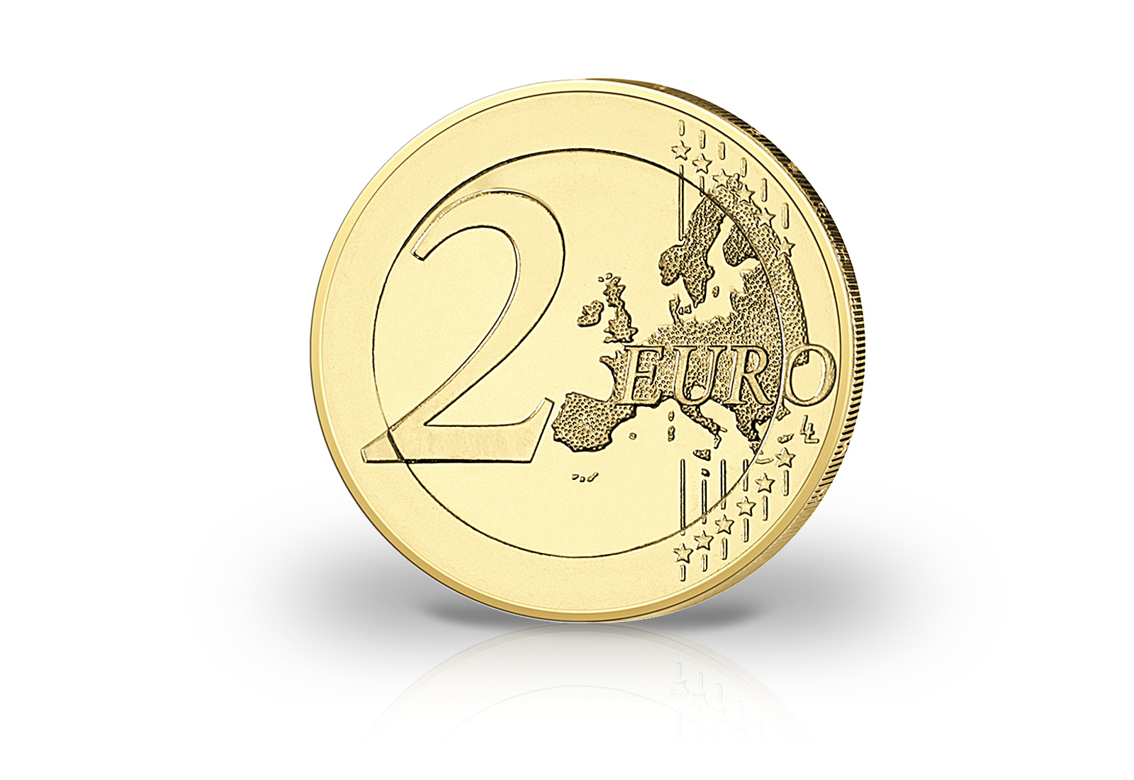 2 Euro Bundeskanzler Helmut Schmidt mit Kaltemaille und 24 Karat Goldauflage