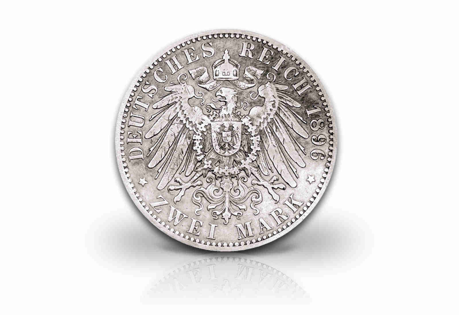 2 Mark 1896 Deutsches Kaiserreich Anhalt Friedrich I. Herzog Jaeger-Nr. 20