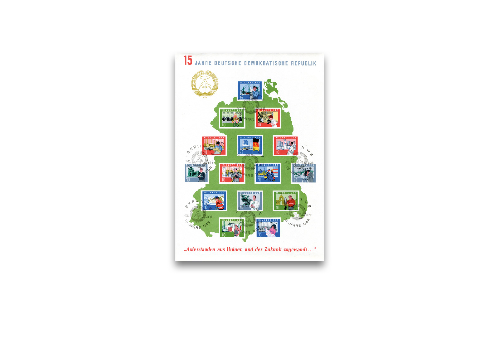 DDR Großblock 19 gestempelt 15 Jahre DDR