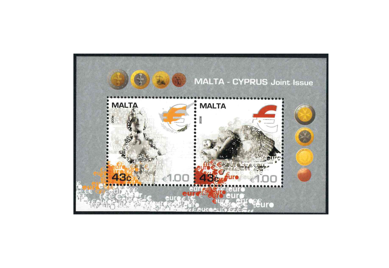 Briefmarken Malta Cyprus Joint Issue 2008 Block 43 postfrisch