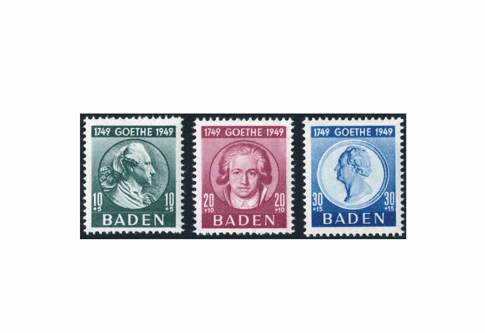 Briefmarken Französische Zone Baden 1949 Michel-Nr. 47/49 postfrisch