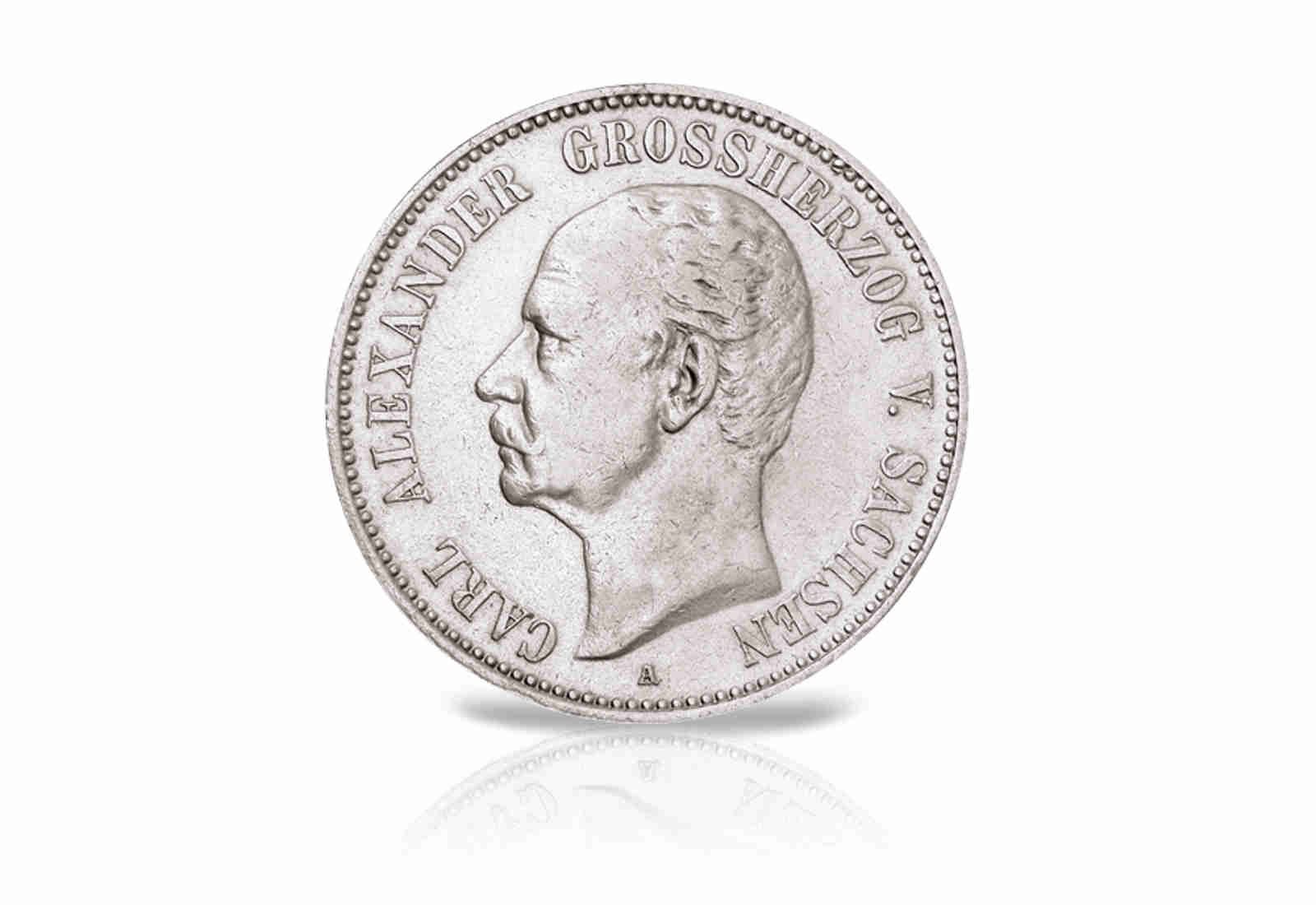 2 Mark 1892-1898 Deutsches Kaiserreich Sachsen Großherzog Carl Alexander Jaeger-Nr. 156