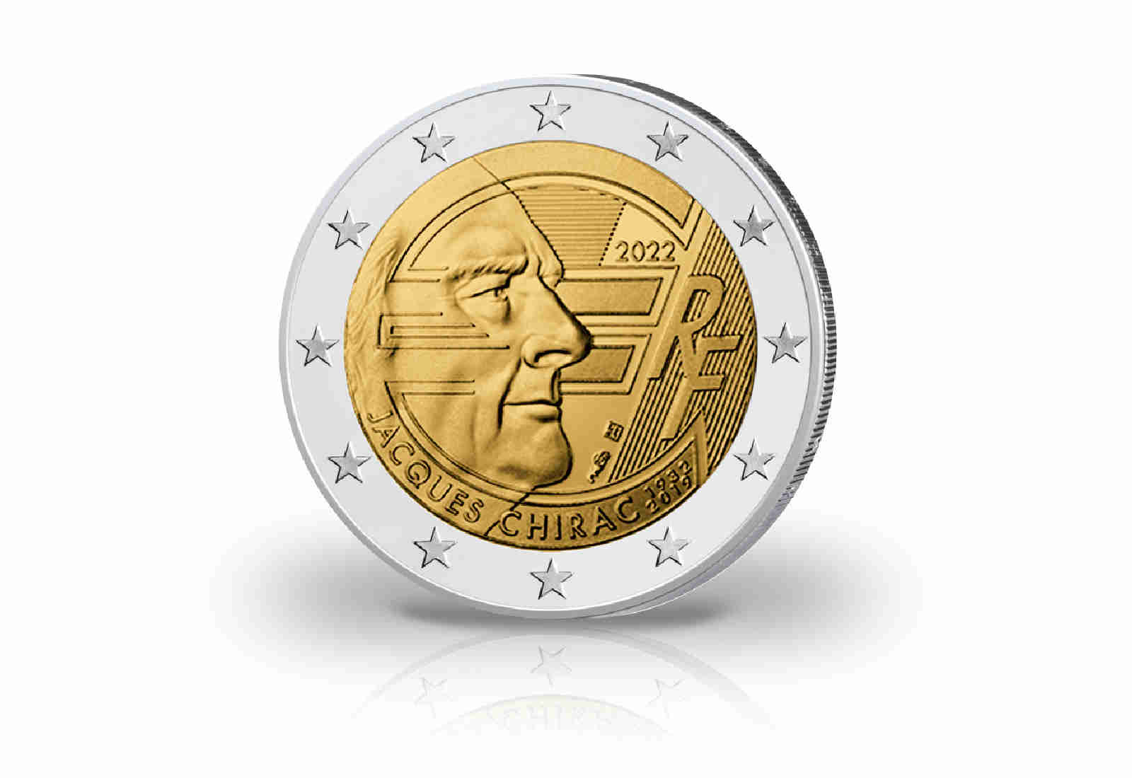 2 Euro 2022 Frankreich 90. Geburtstag Jacques Chirac