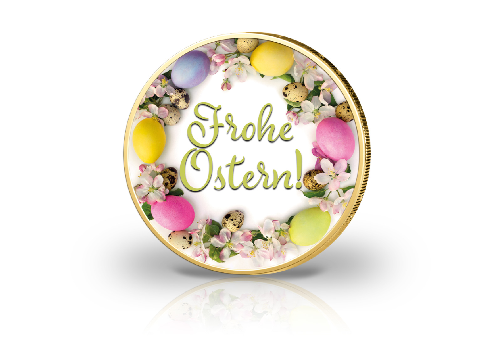 2 Euro Ostern mit Farbmotiv und 24 Karat Goldauflage
