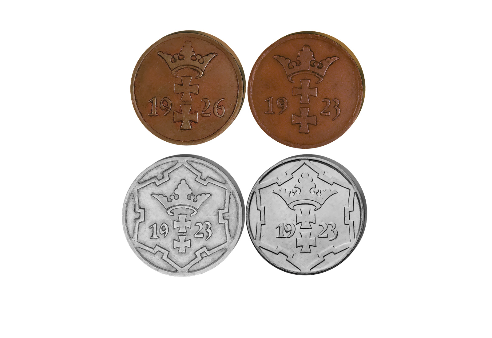 Danzig 4er Set 1, 2, 5 und 10 Pfennig