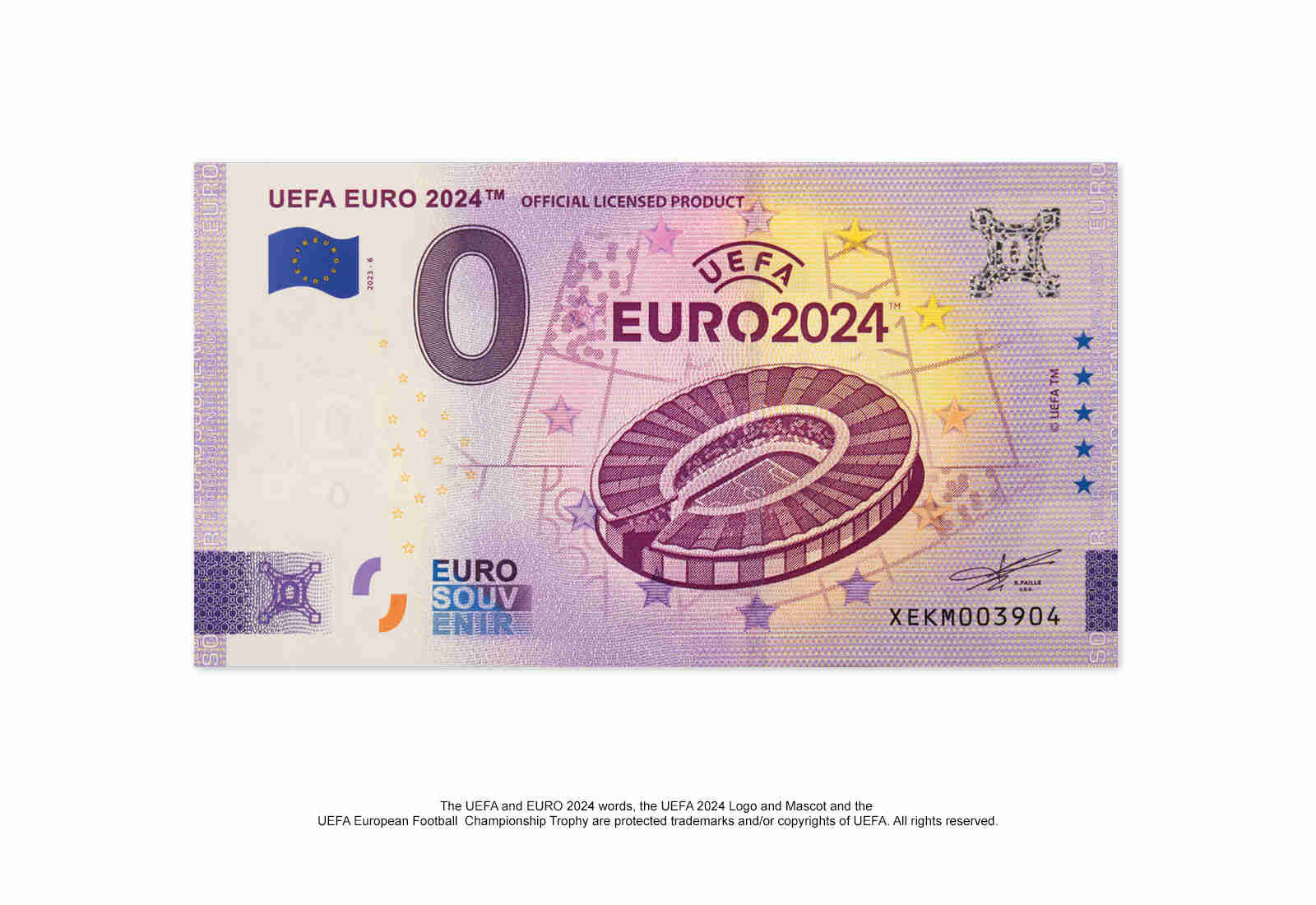 0 Euro Banknote 2024 UEFA Final Stadium