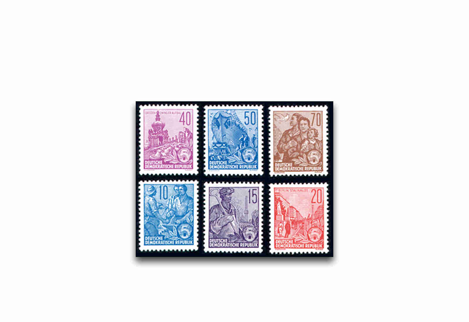Briefmarken DDR Fünfjahrplan 1955 Michel-Nr. 453-458 postfrisch