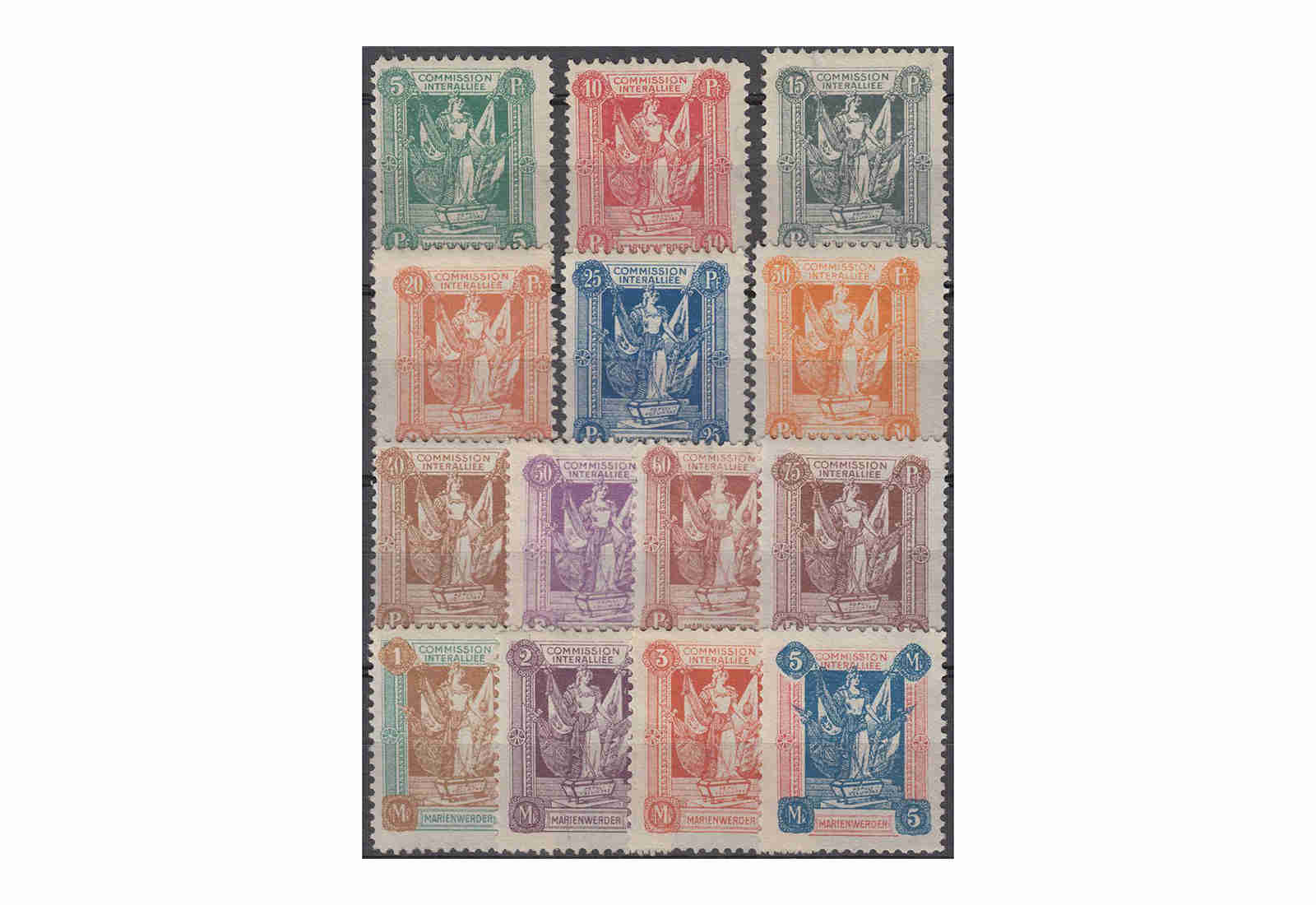Briefmarke Marienwerder Dt. Abstimmungsgebiete MiNr.: 1-14 gest.