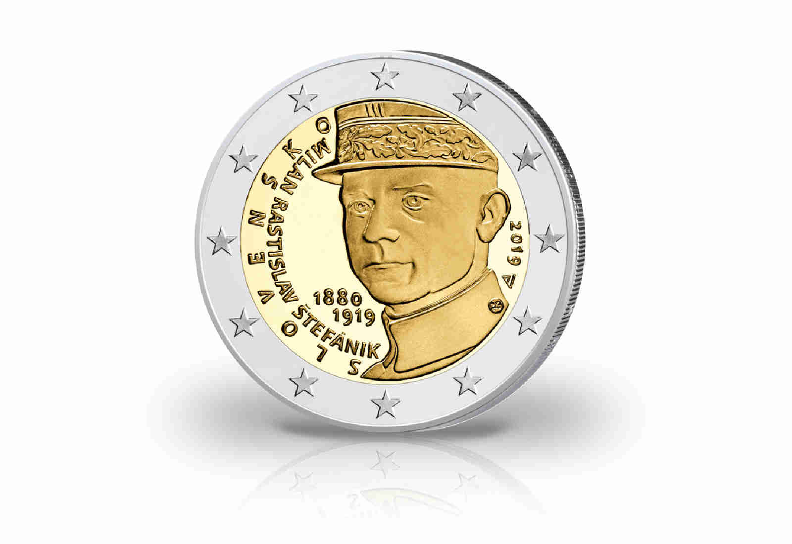2 Euro 2019 Slowakei 100. Todestag Milan Rastislav Stefanik