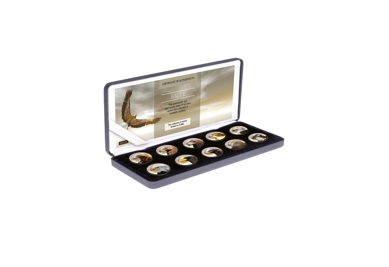 Adler 10er Kollektion mit Farbmotiv im Etui inkl. Zertifikat