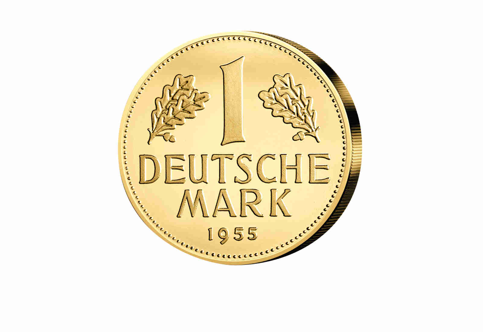 Gigantenprägung Die wertvollste Münze der BRD 1 DM 1955 G mit 24 Karat Goldauflage