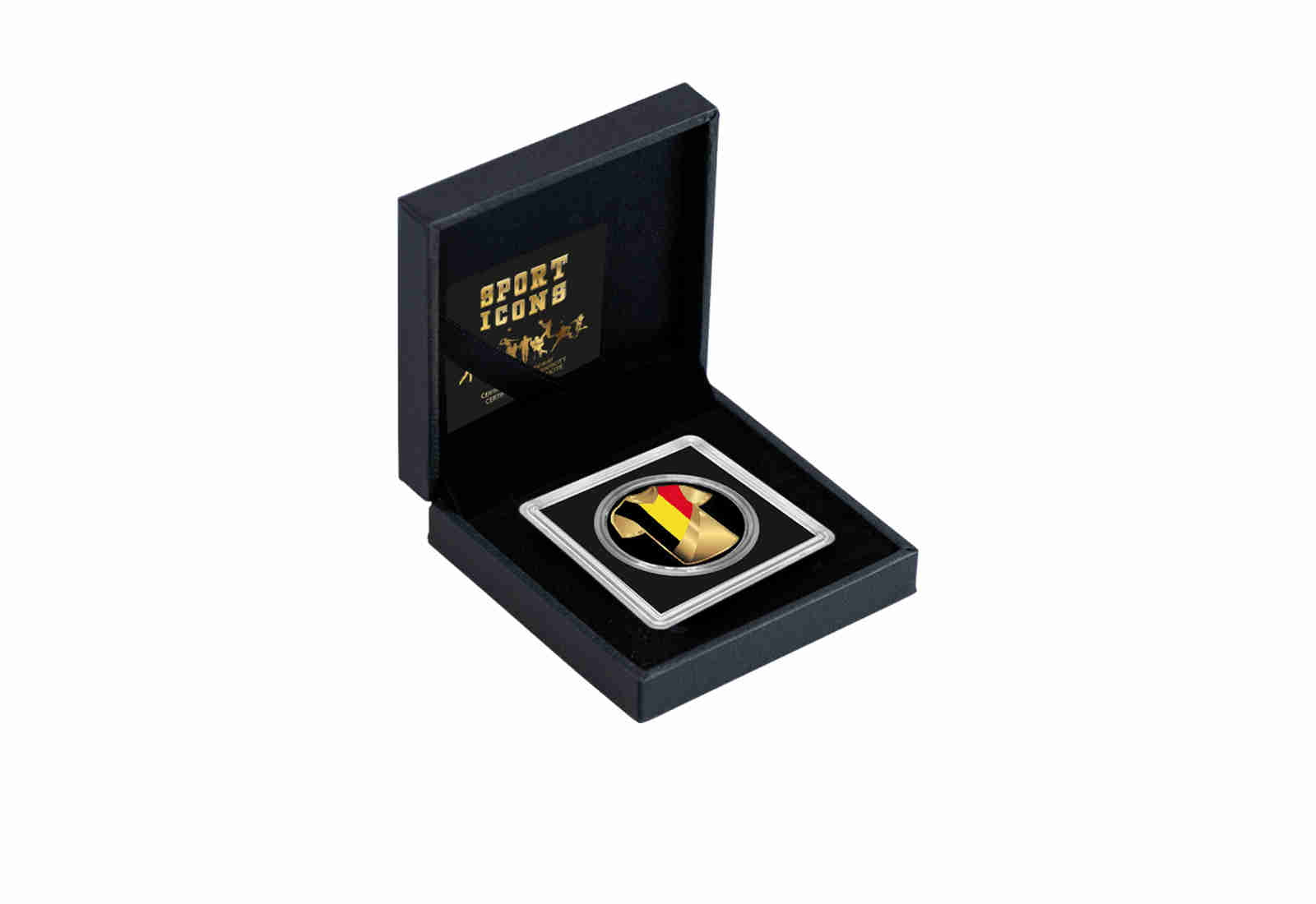 Goldmünze Motiv "Trikot Belgien" 999/1000 Gold im Geschenketui