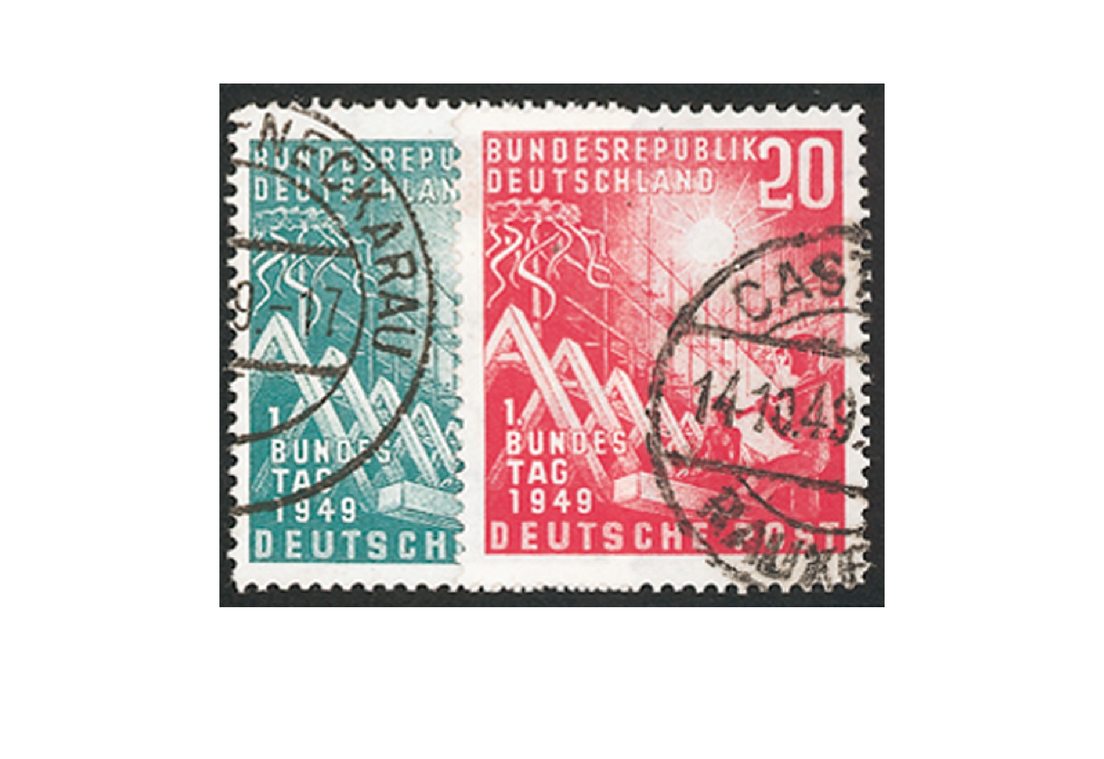 Briefmarken BRD Bundestag 1949 Michel-Nr. 111-112 gestempelt
