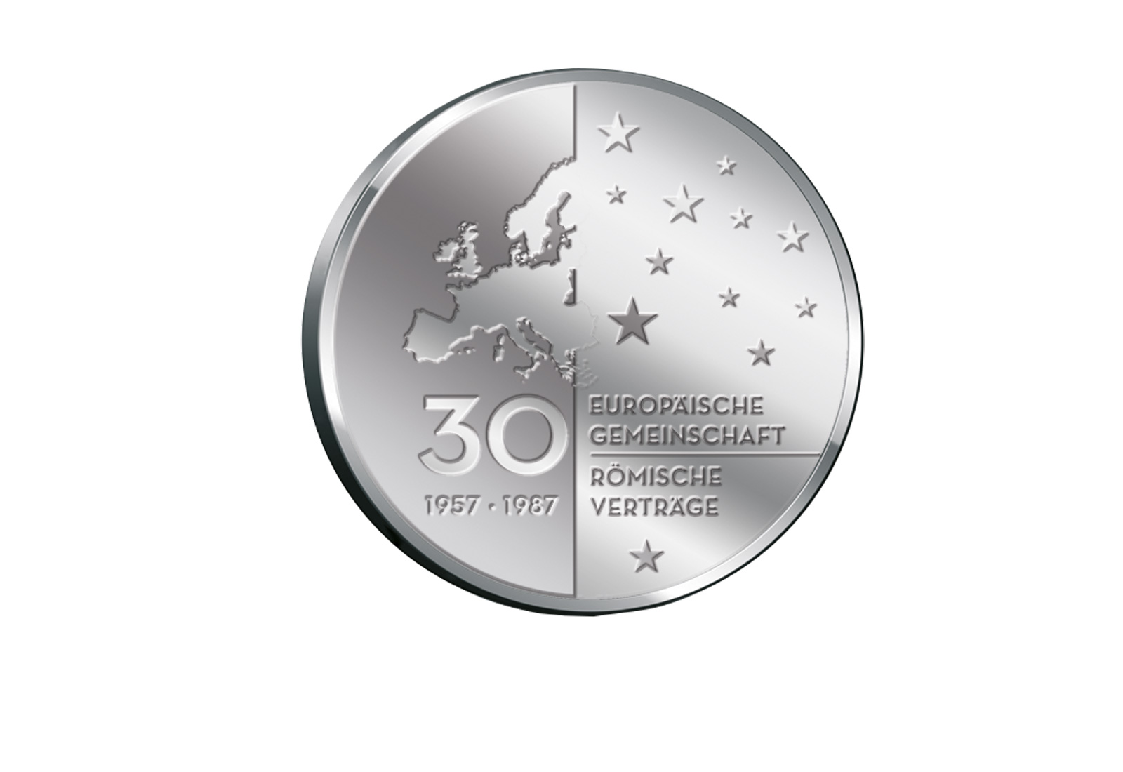 Gedenkausgabe Römische Verträge mit 999/1000 Silberauflage st
