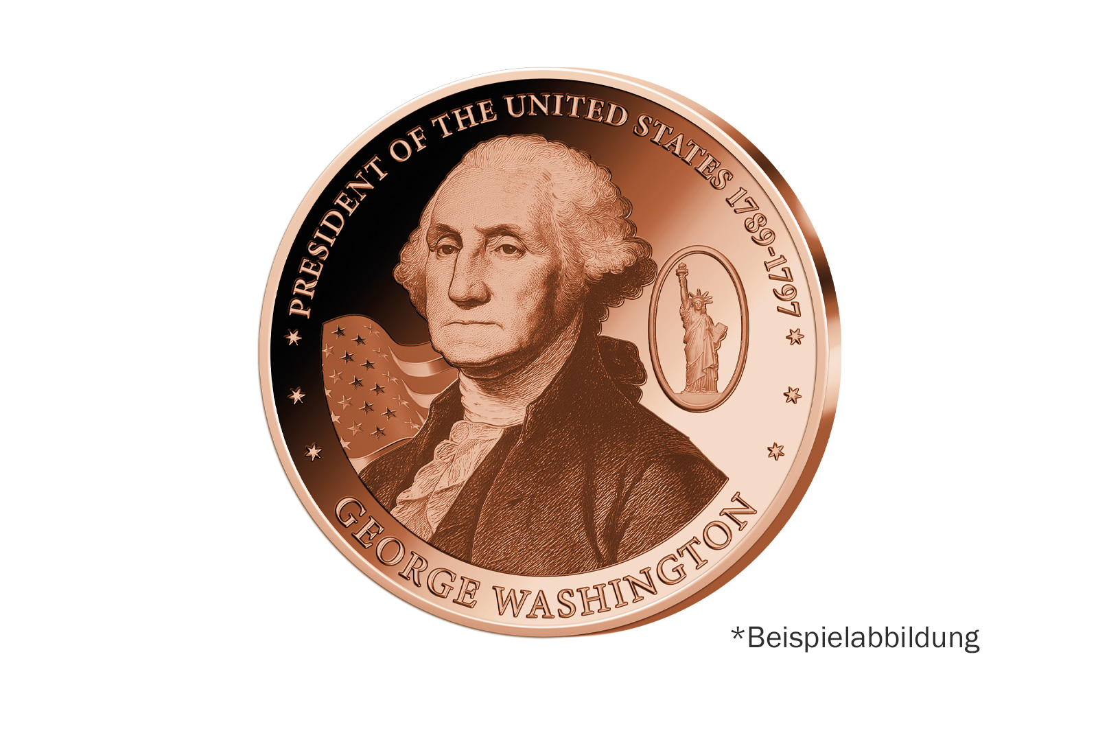 Neuprägung 1 oz 999/1000 Kupfer USA George Washington