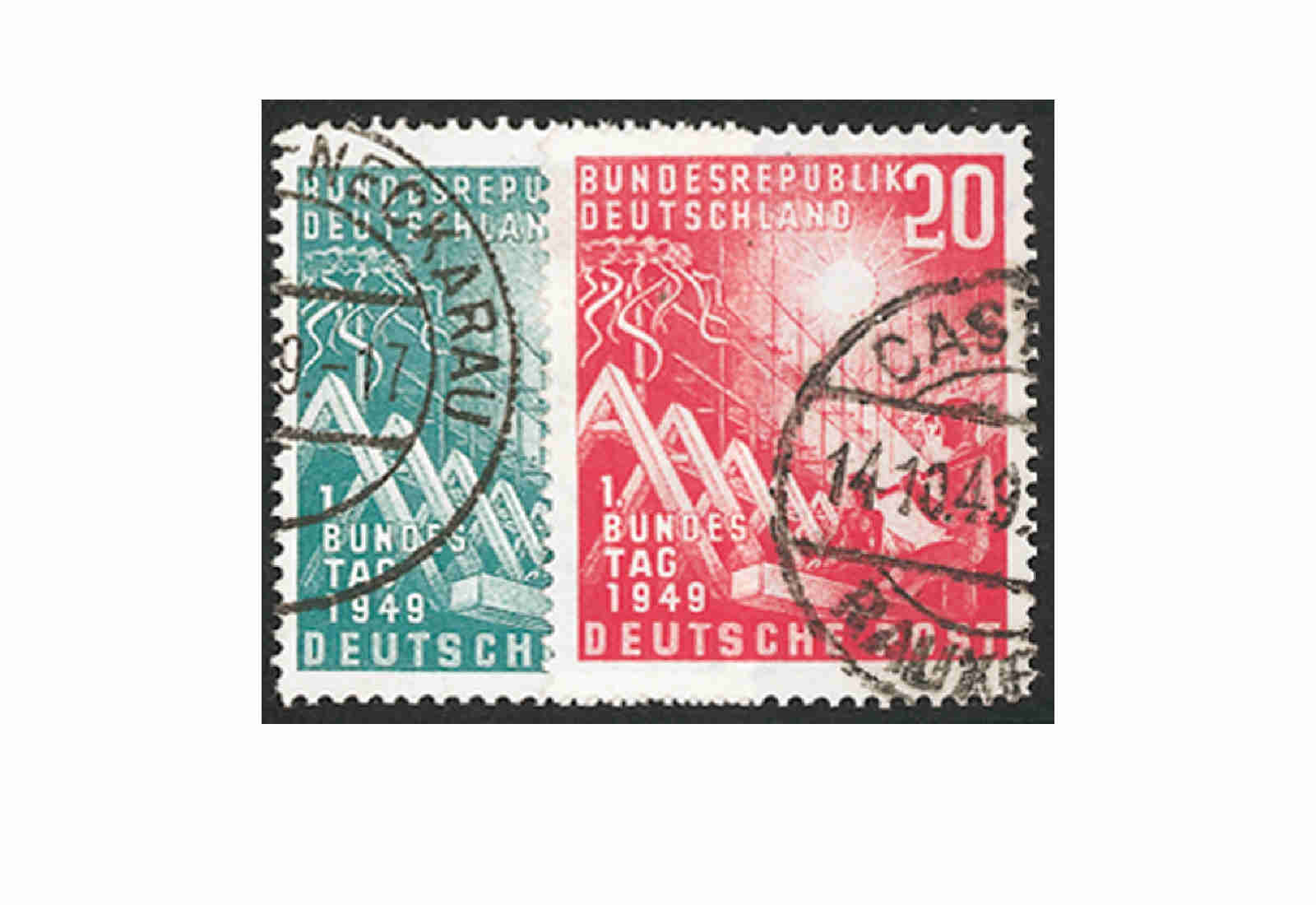 Briefmarken BRD Bundestag 1949 Michel-Nr. 111-112 gestempelt