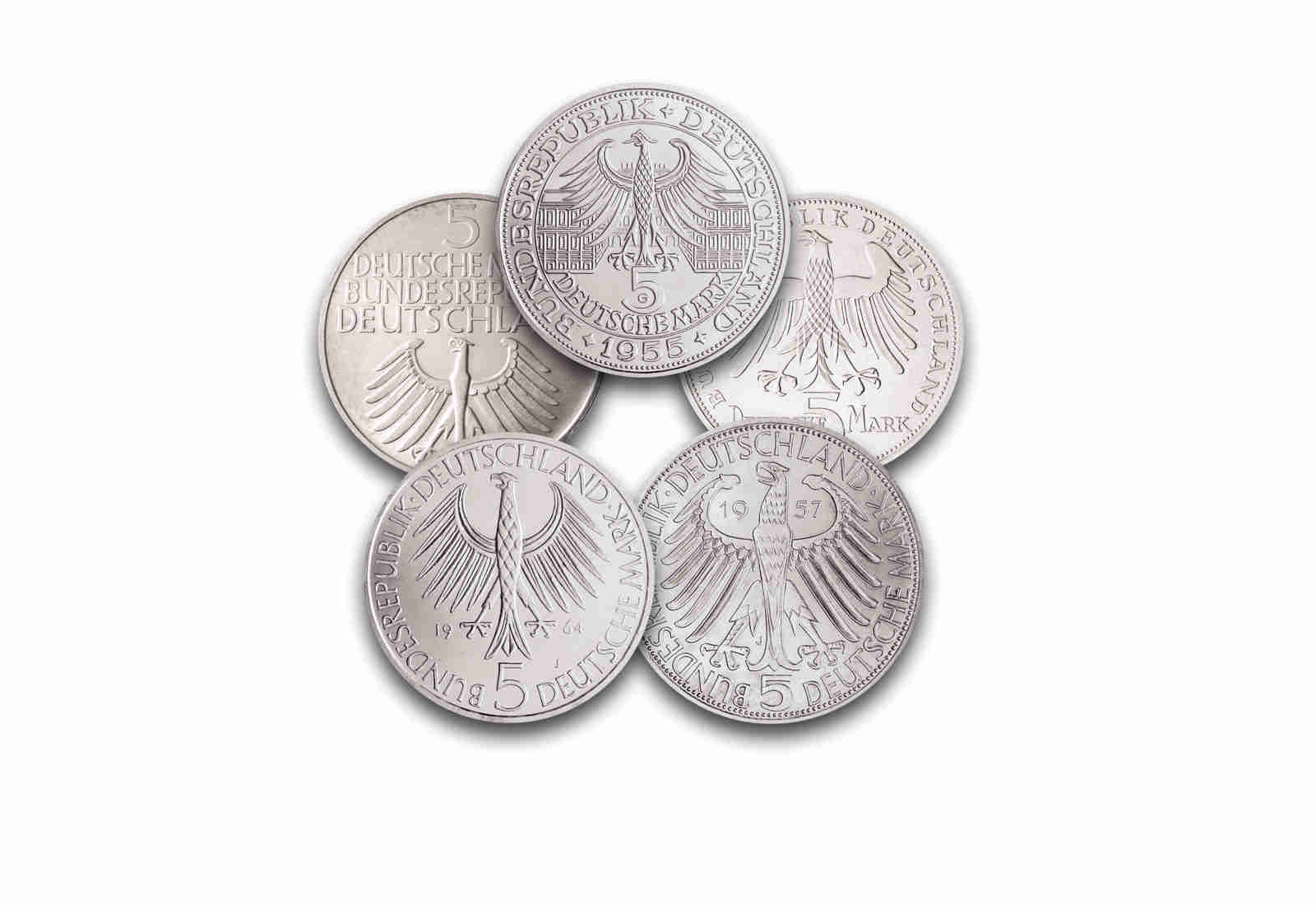Die Ersten Fünf : Die legendären 5-DM-Silbermünzen 1952-1964 BRD