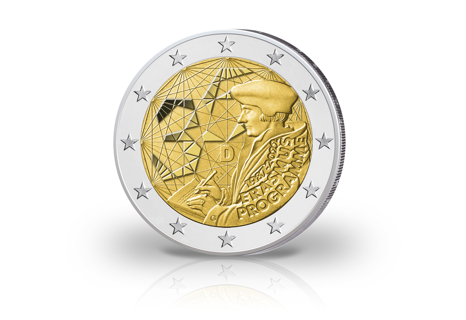 2 Euro Deutschland 2022 35 Jahre Erasmus-Programm st Prägestätte A-J im Blister
