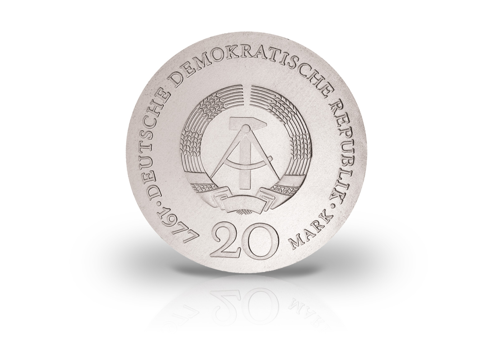 20 Mark Gedenkmünze 1977 DDR Carl Friedrich Gauß Jaeger-Nr. 1563