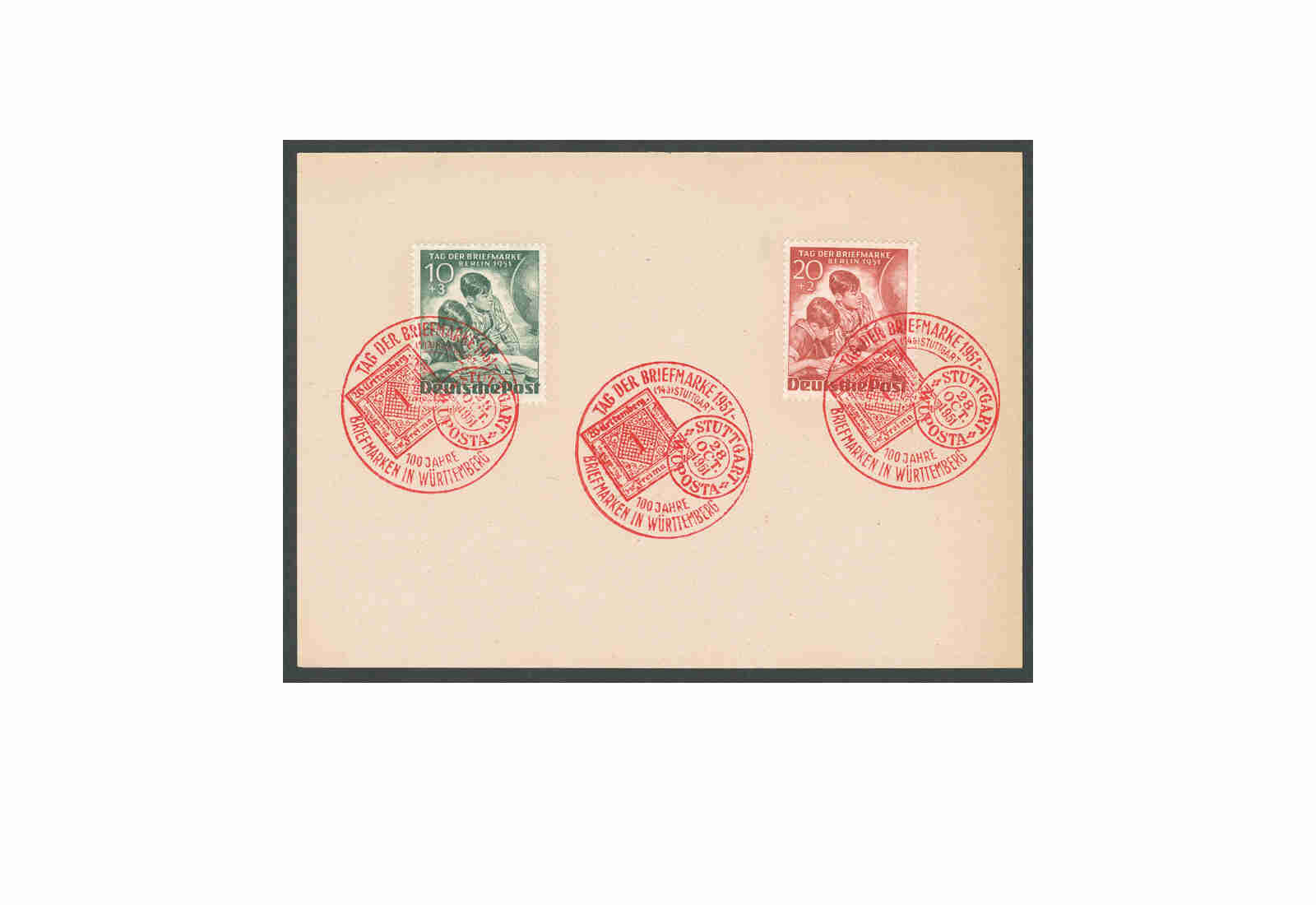 Berlin MiNr.: 80-81 gestempelt auf Postkarte mit rotem SST