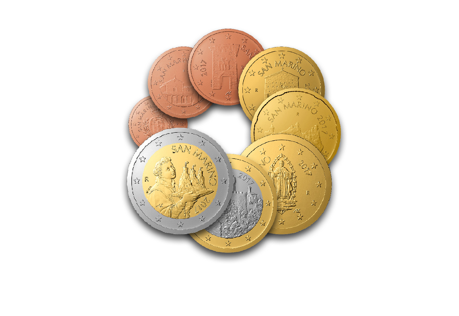 Kursmünzensatz 2017 San Marino st im Blister